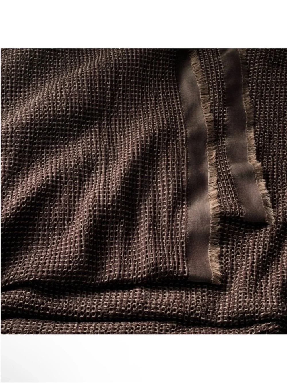 NWT King Textured Waffle Coverlet Dark Fig - Casaluna